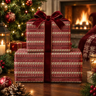 Benutzerdefiniertes Textur-Weihnachts-Fair-Isle-St Geschenkpapier