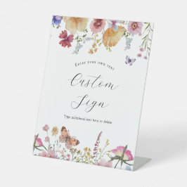 Benutzerdefiniertes Textzeichen für Boho-Wildblume Sockelschild