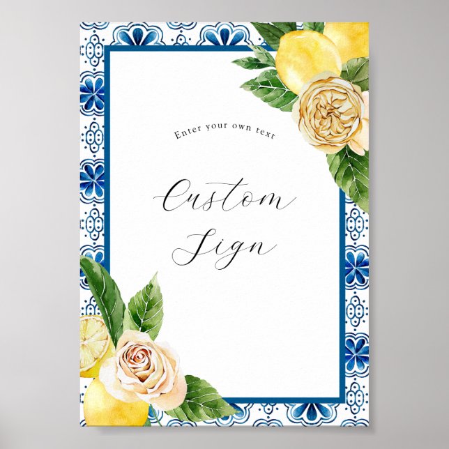 Benutzerdefiniertes Textzeichen von Lemon Poster (Vorne)