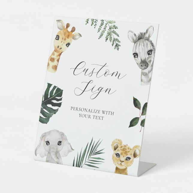 Benutzerdefiniertes Textzeichen "Wild One Jungle" Sockelschild (Vorderseite)