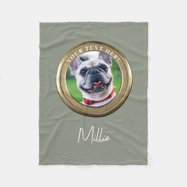 Benutzerdefiniertes Tier 2 Foto- und Textholzsorte Fleecedecke (Vorderseite)