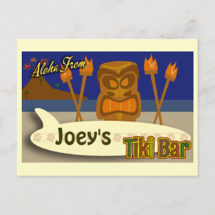 Benutzerdefiniertes Tiki-Bar-Schild Postkarte