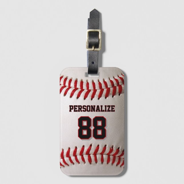 Benutzerdefiniertes Trikot Nummer & Name Baseballs Gepäckanhänger (Vorderseite Vertikal)