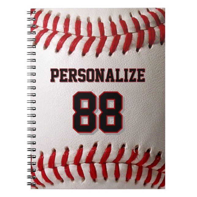 Benutzerdefiniertes Trikot Nummer & Name Baseballs Notizblock (Vorderseite)