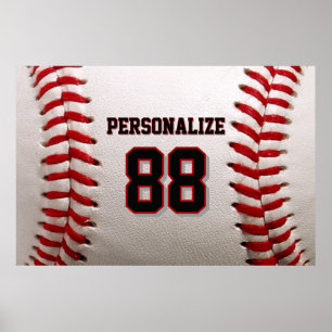 Benutzerdefiniertes Trikot Nummer & Name Baseballs Poster
