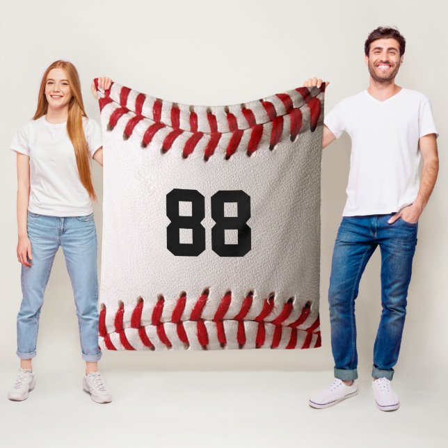 Benutzerdefiniertes Trikotnummer-Baseballspieler-D Fleecedecke (Beispiel)