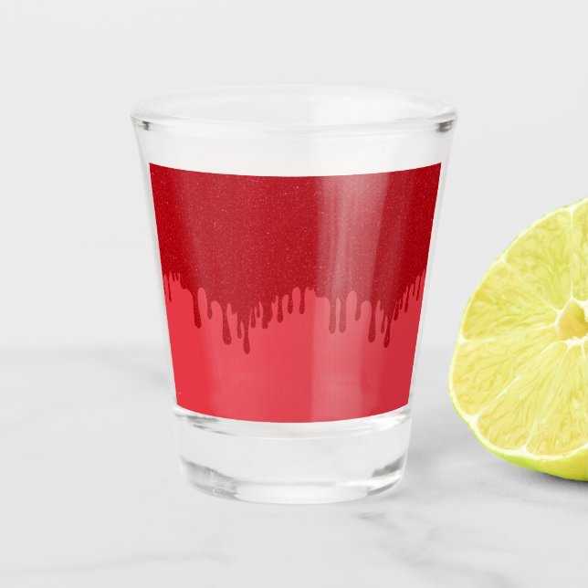 Benutzerdefiniertes tropfendes Tomatenrotes Shotgl Schnapsglas (Vorderseite)