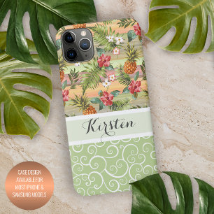Benutzerdefiniertes tropisches Ananas-Buntes Blume iPhone 16 Pro Max Hülle