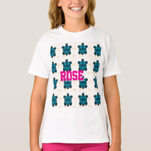 Benutzerdefiniertes tropisches Schildkröten-Blumen T-Shirt