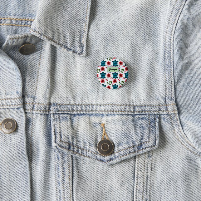 Benutzerdefiniertes tropisches Schildkröten-Kirsch Button (Beispiel)