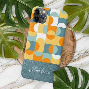 Benutzerdefiniertes Türkis-Seegrün-Orange-Retro-Ku Case-Mate iPhone Hülle
