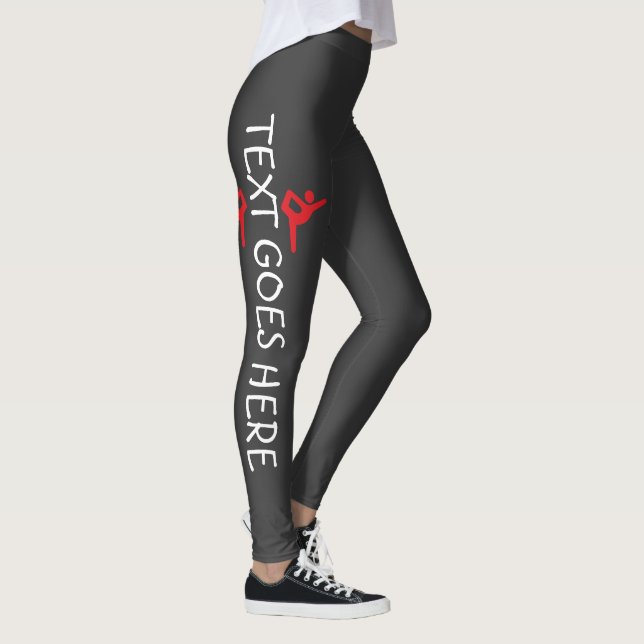 Benutzerdefiniertes Turndesign auf Grau Leggings (Rechts)