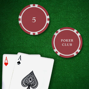 Benutzerdefiniertes Turnierspiel Wert 5 Red Pokerchips