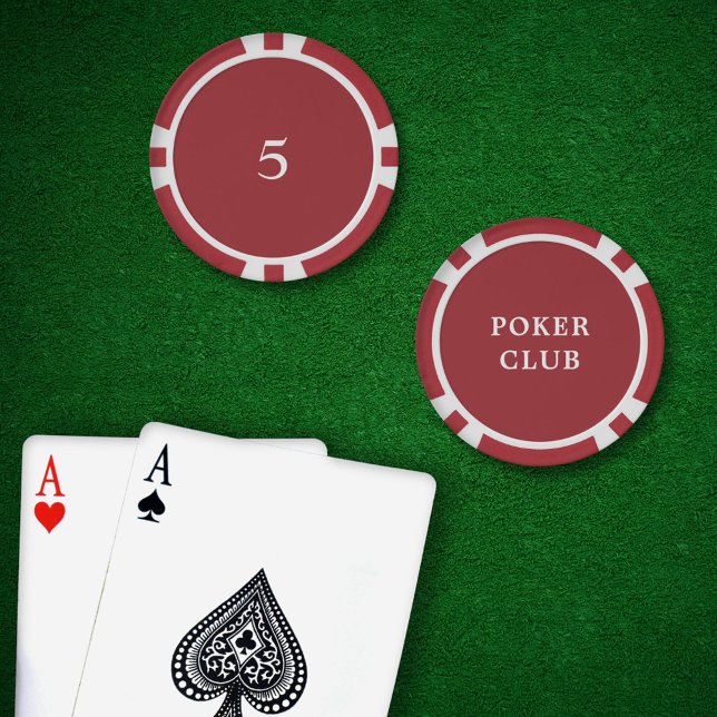 Benutzerdefiniertes Turnierspiel Wert 5 Red Pokerchips (Poker Chips Red Value 5 )