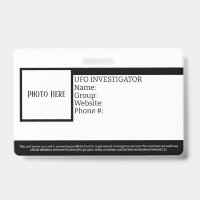 Benutzerdefiniertes UFO Investigator-ID-Abzeichen