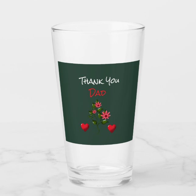 Benutzerdefiniertes und personalisiertes Blumenges Glas (Vorderseite)