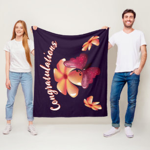 Benutzerdefiniertes und personalisiertes florales fleecedecke