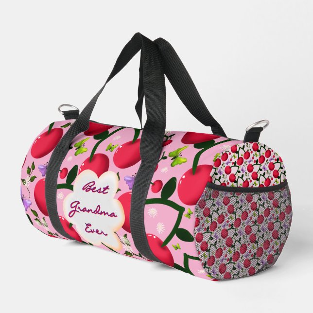 Benutzerdefiniertes und personalisiertes Kirsch-Sc Duffle Bag (Rechte Ecke)