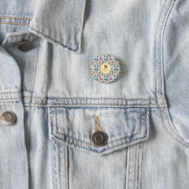 Benutzerdefiniertes und personalisiertes Vögel-Mus Button (Beispiel)