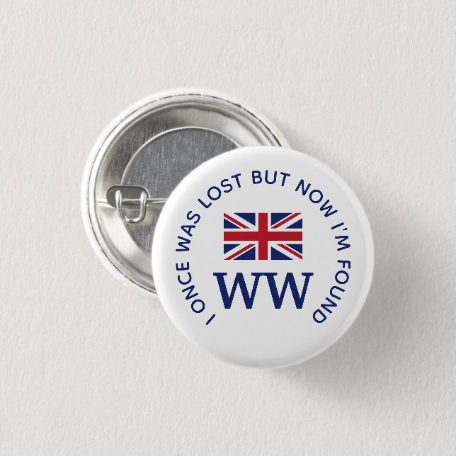 Benutzerdefiniertes Union Jack MONOGRAMM Button (Vorne & Hinten)