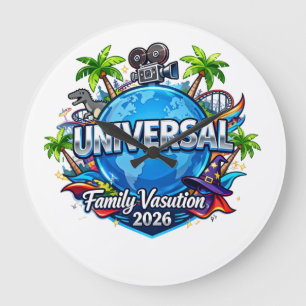 Benutzerdefiniertes Universal Florida Familienurla Große Wanduhr
