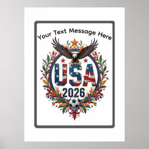 Benutzerdefiniertes USA National Soccer Weißkopfse Poster