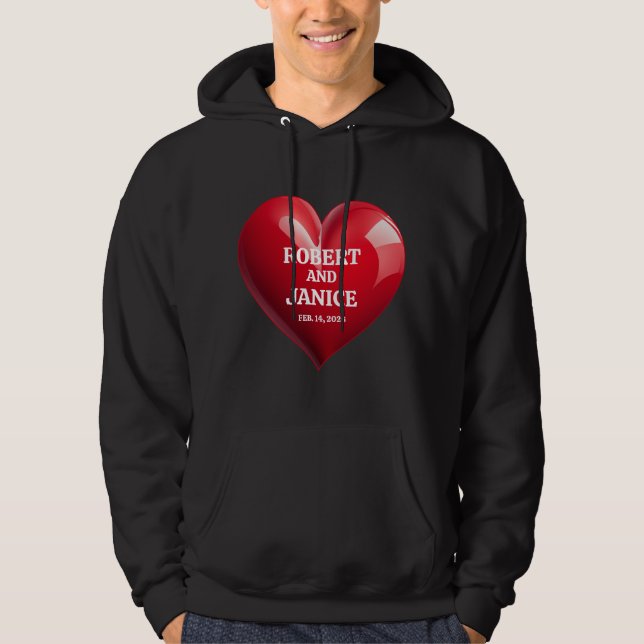 Benutzerdefiniertes Valentinstag-Geschenk mit pers Hoodie (Vorderseite)