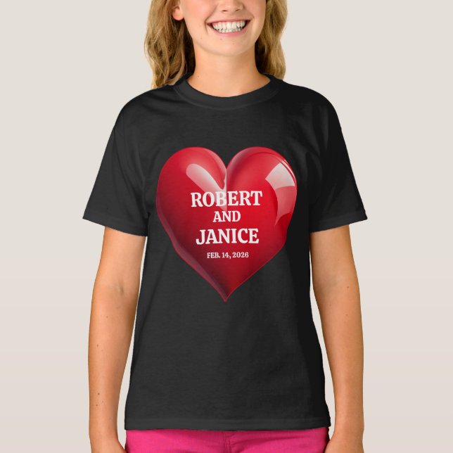 Benutzerdefiniertes Valentinstag-Geschenk mit pers T-Shirt (Vorderseite)