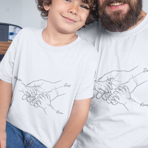 Benutzerdefiniertes Vater-und-Kinder-Hand-Linien-A T-Shirt