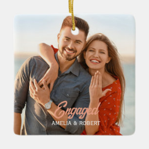 Benutzerdefiniertes Verlobtes Foto Keramikornament