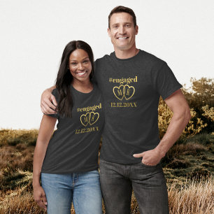Benutzerdefiniertes Verlobungsdatum-T-Shirt mit in T-Shirt