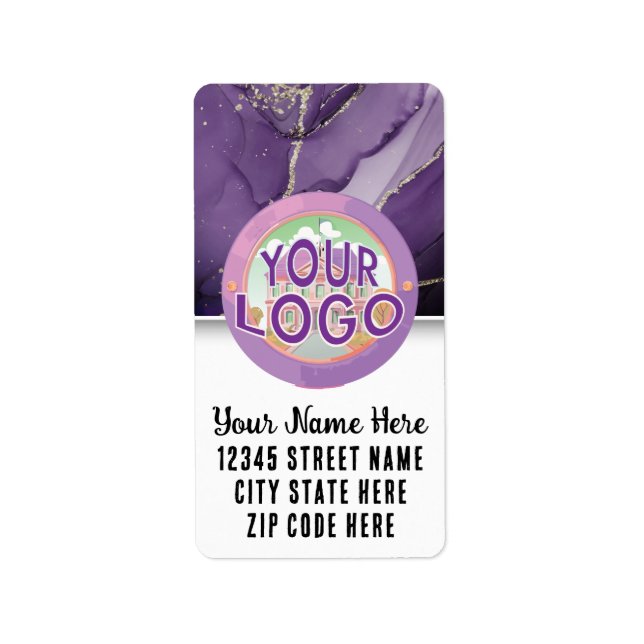 Benutzerdefiniertes vertikales Design Elegantes Bu Adressaufkleber (Vorne)