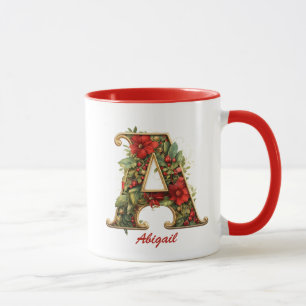 Benutzerdefiniertes verziertes Monogramm A Weihnac Tasse