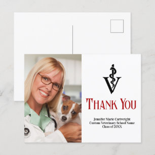 Benutzerdefiniertes Veterinärfoto Veterinär Danke Postkarte