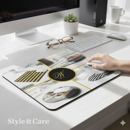 Benutzerdefiniertes Vier-Foto-Monogramm-Design Per Mousepad