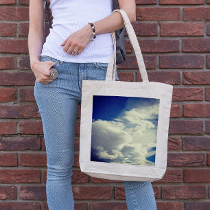 Benutzerdefiniertes Vintag Style Blue Sky Square F Tragetasche