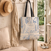 Benutzerdefiniertes Vintage Blaues Wildblumen Fran