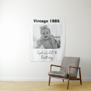 Benutzerdefiniertes Vintage-Foto 30., 40., 50., 60 Wandteppich