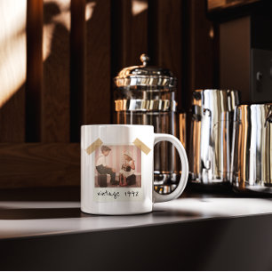 Benutzerdefiniertes Vintage-Foto und Jahr Geburtst Tasse