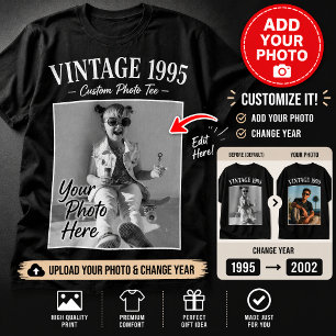 Benutzerdefiniertes Vintage-Foto und Jahr Nostalgi T-Shirt