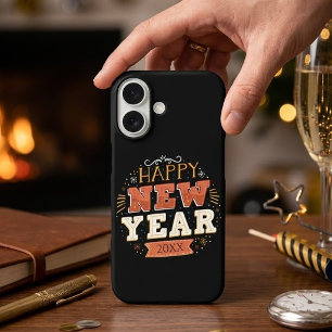 Benutzerdefiniertes Vintage Frohes Silvester Desig iPhone 16 Hülle