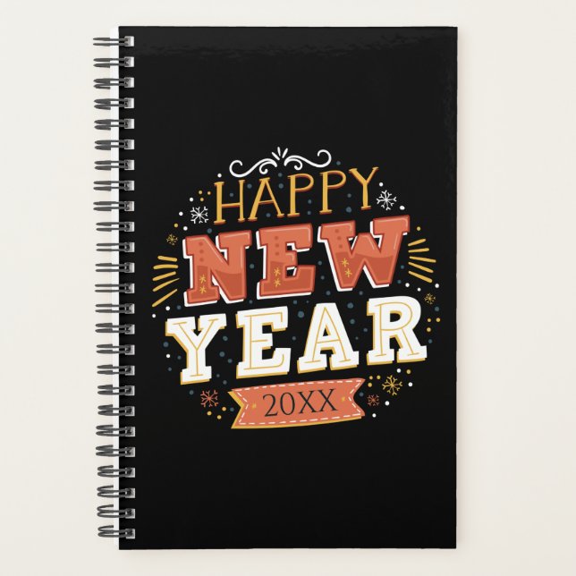 Benutzerdefiniertes Vintage-Frohes-Silvester-Desig Planer (Vorderseite)