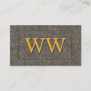 Benutzerdefiniertes Vintage-Herringbone-Tweed und  Visitenkarte