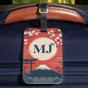 Benutzerdefiniertes Vintage-Japanisches-Fuji-Berg- Gepäckanhänger