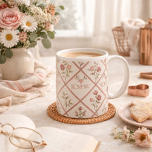Benutzerdefiniertes Vintage-Rosa-Blumen-Gittermust