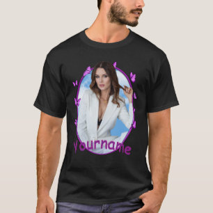Benutzerdefiniertes Vintage-Schmetterlingsrahmen-S T-Shirt