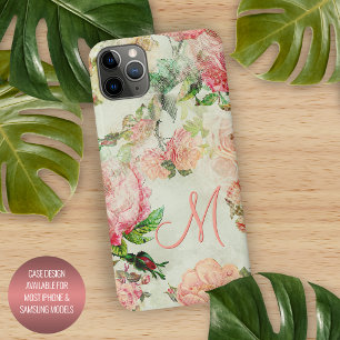 Benutzerdefiniertes Vintage-Staubrosa-Blumenmuster iPhone 16 Pro Max Hülle