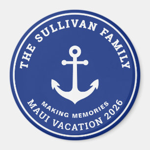 Benutzerdefiniertes Vintage-Yachtclub-Anker-Famili Magnet