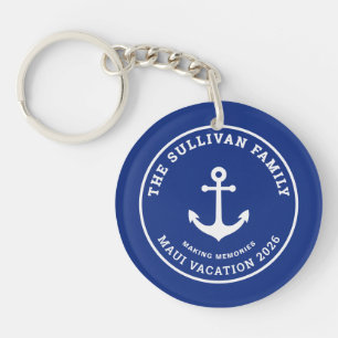 Benutzerdefiniertes Vintage-Yachtclub-Anker-Famili Schlüsselanhänger