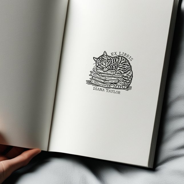 Benutzerdefiniertes Vintages Cat-Buchzeichen Gummistempel (Von Creator hochgeladen)